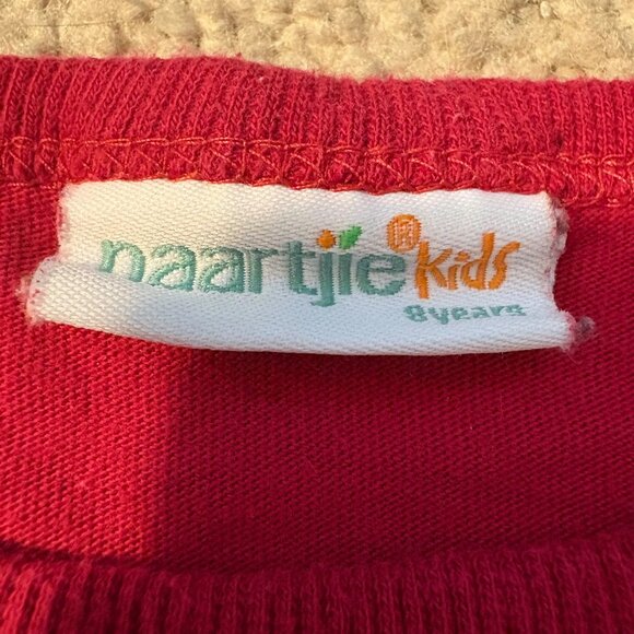 Naartjie Kids Girls Red Long-Sleeve Top With Button Detail Size 8 Years - Picture 2 of 3